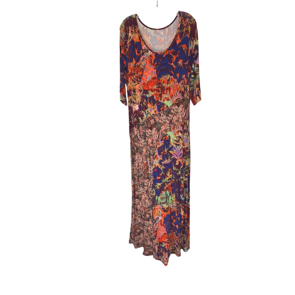 Soft Surrounding Estelle Maxi Dress Blue Abstract Print Stretch Artsy Large